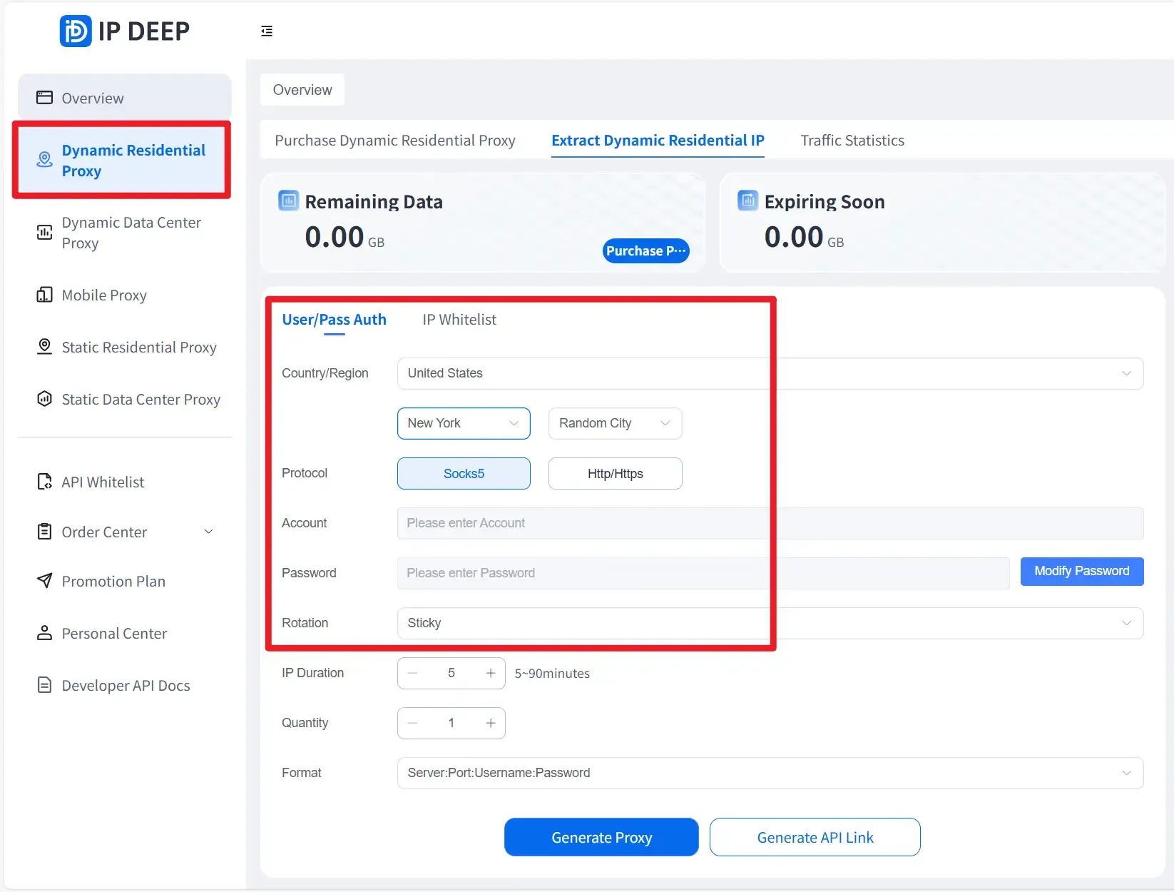 Международный прокси IPDEEP поддерживает настройку динамических домашних прокси-адресов и многое другое!