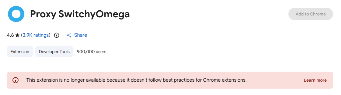 SwitchyOmega Chrome Web Store